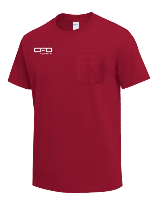 Red Heavyweight 6.1 oz Pocket T-Shirt w/CFO Systems Logo