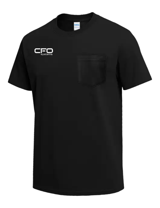 Black Heavyweight 6.1 oz Pocket T-Shirt w/CFO Systems Logo