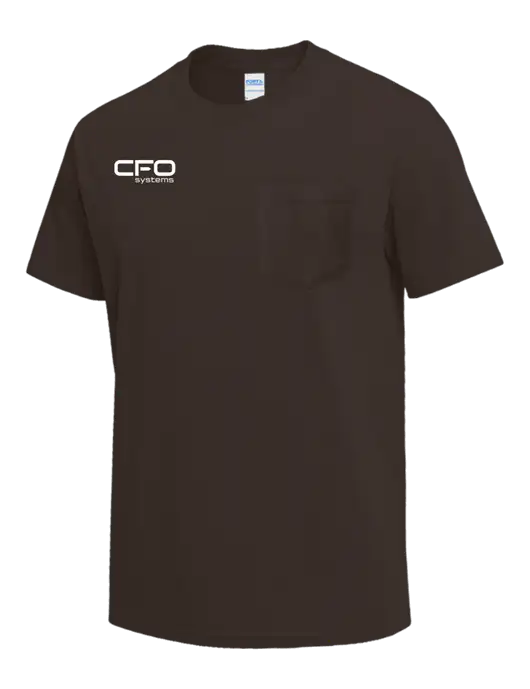 Brown Heavyweight 6.1 oz Pocket T-Shirt w/CFO Systems Logo