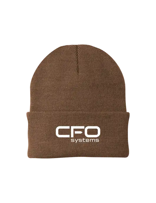Brown Knit Cap w/CFO Systems Logo