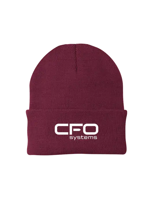 Maroon Knit Cap w/CFO Systems Logo