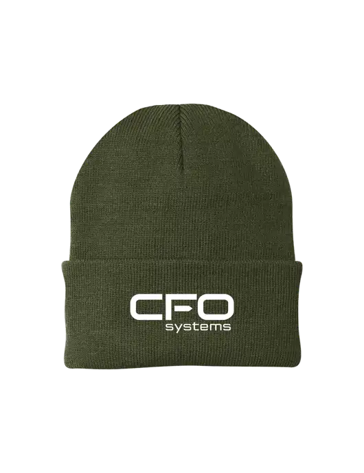 Dark Olive Green Knit Cap w/CFO Systems Logo