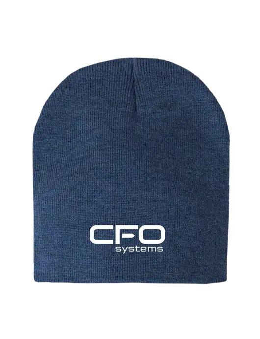 Dark Royal Heather Element Knit Beanie w/CFO Systems Logo