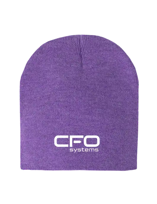 Purple Heather Element Knit Beanie w/CFO Systems Logo