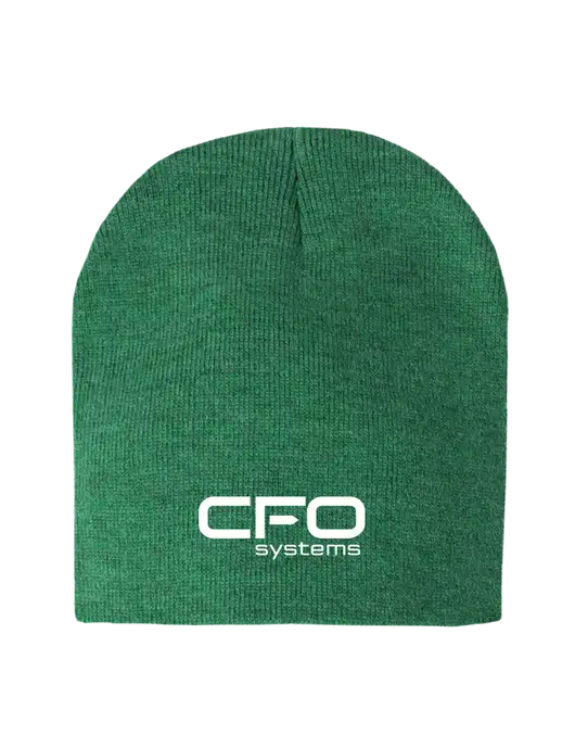 Kelly Green Heather Element Knit Beanie w/CFO Systems Logo