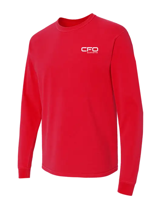 Comfort Colors Garment-Dyed Red Heavyweight Long Sleeve T-Shirt w/CFO Systems Logo