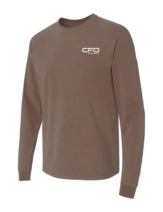 Comfort Colors Garment-Dyed Brown Heavyweight Long Sleeve T-Shirt w/CFO Systems Logo