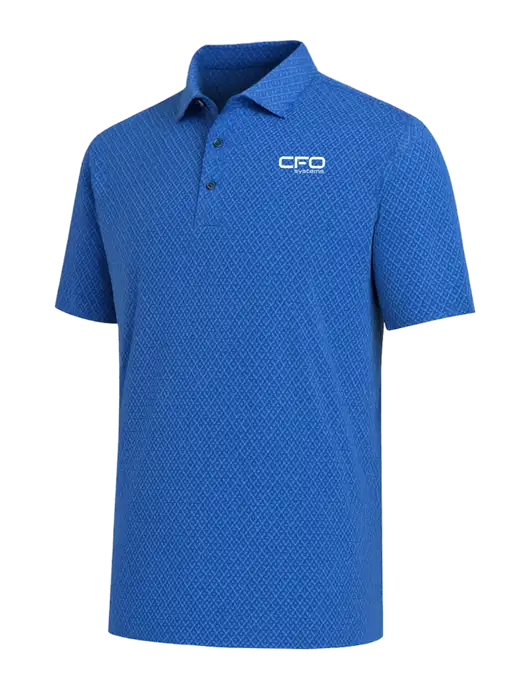 Callaway All-Over Stitched Royal Chev Polo  w/CFO Systems Logo
