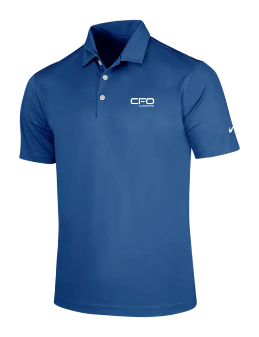 NIKE Dark Royal Dri-Fit Vertical Mesh Polo w/CFO Systems Logo
