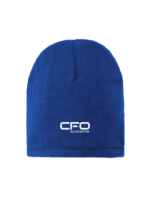 Dark Royal Fleece-Lined Beanie Cap w/CFO Systems Logo