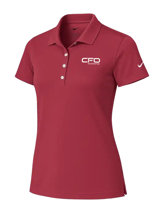 Nike Womens Red Tech Basic Dri-FIT Polo
 w/CFO Systems Logo
