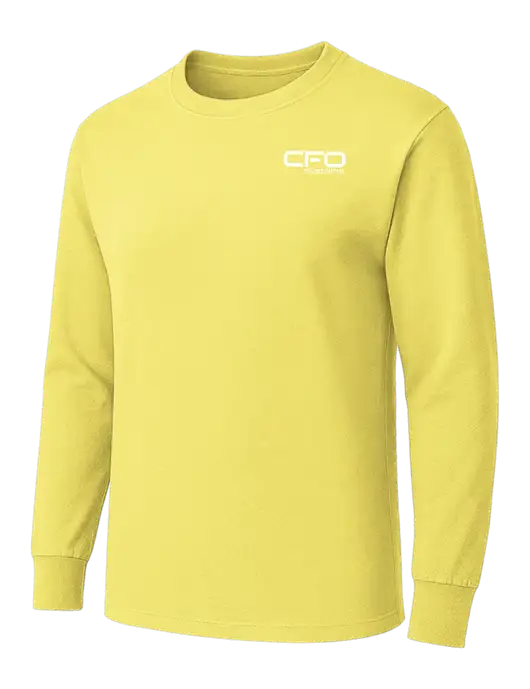 Yellow Heavyweight Long Sleeve 6.1 oz T-Shirt w/CFO Systems Logo