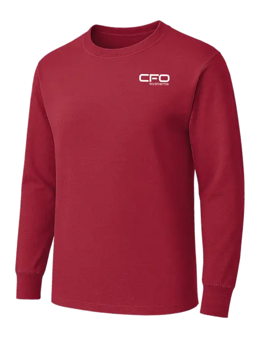 Red Heavyweight Long Sleeve 6.1 oz T-Shirt w/CFO Systems Logo