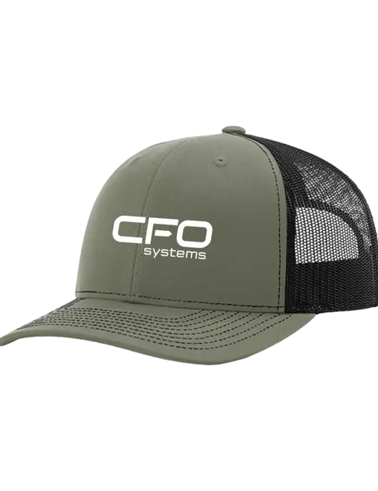 Richardson Adjustable Snapback Original 112 Trucker Cap Medium Olive w/Black Mesh w/CFO Systems Logo